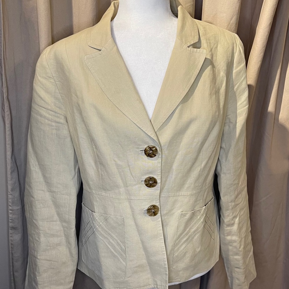 Merona tan linen blazer sz 12
